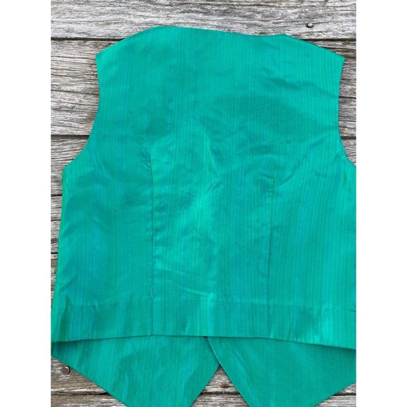 Vintage Boys Shiny Green Taffeta Vest - Picture 3 of 11